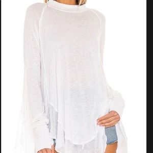 Free People Starlight Tee ivory NWT XL